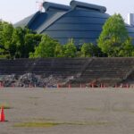 旧広島市民球場跡地に残されていたライトスタンドの解体作業が開始！